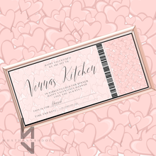 Load image into Gallery viewer, Hearts Background Event Ticket Design for Gift Giving Voucher
