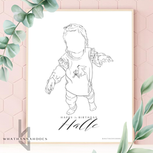 Load image into Gallery viewer, Custom Black and White Line Drawing Style Digitally Drawn Artwork
