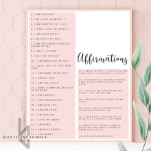 Load image into Gallery viewer, Affirmations Positive Mindset Watercolour Print
