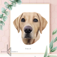 Load image into Gallery viewer, Pet Portrait  Digitally Drawn Artwork

