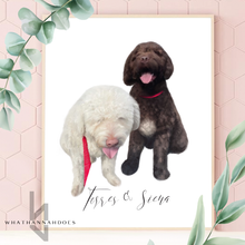 Load image into Gallery viewer, Pet Portrait  Digitally Drawn Artwork
