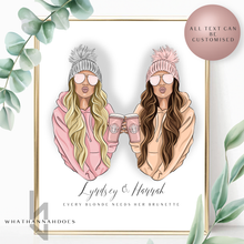 Load image into Gallery viewer, Best Friends Hoodies and Starbucks Line Up Back Portrait Family
