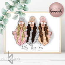 Load image into Gallery viewer, Best Friends Hoodies and Starbucks Line Up Back Portrait Family
