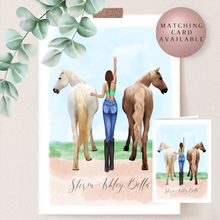 Load image into Gallery viewer, Horse and Girl Standing Up Back Portrait Line Up
