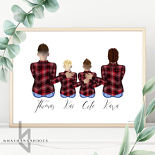 Load image into Gallery viewer, Family Sitting Down Back Portrait Line Up
