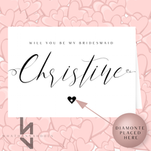 Load image into Gallery viewer, Will You Be My Bridesmaid A5 Card Personalised Name
